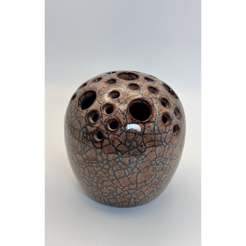 Vintage Flower Frog Vase Artist Michael Darais Studio Pottery Hand Crafted 4”